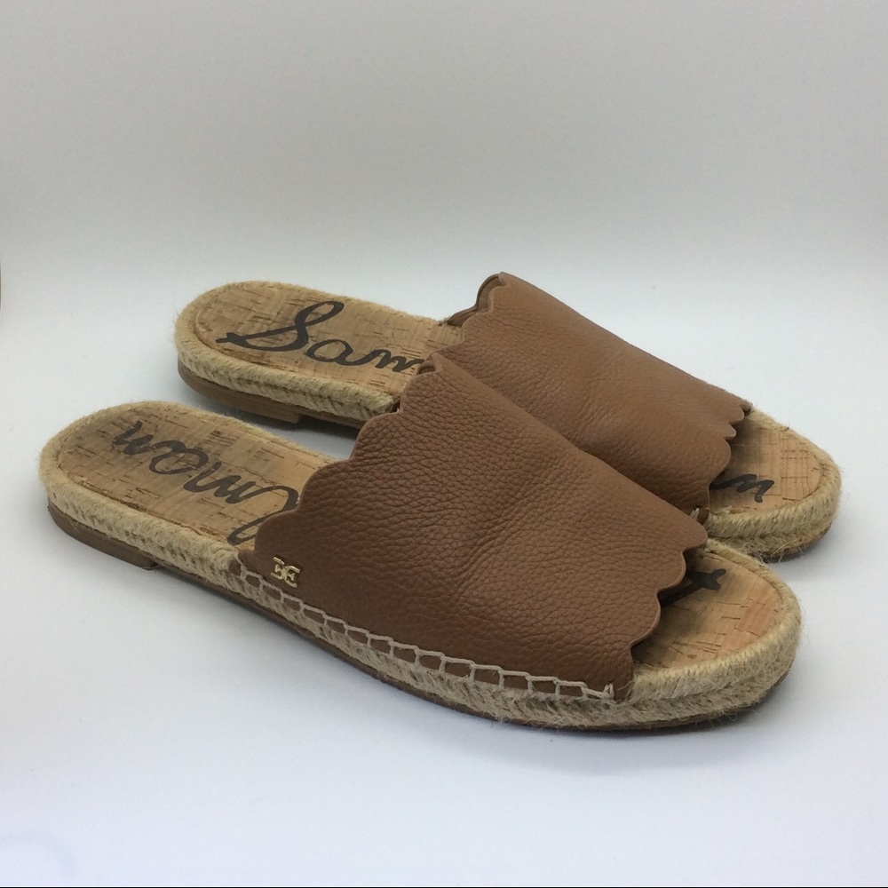 Sam Edelman Leather Andy Slide Espadrille Sandals